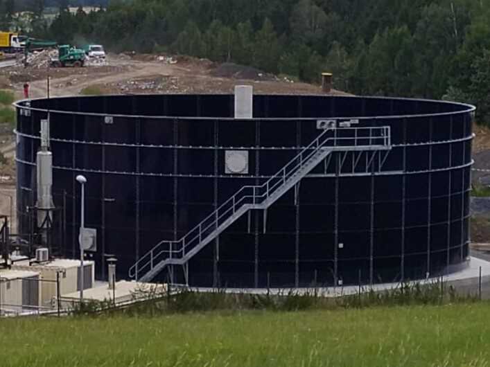 biogas holding tank